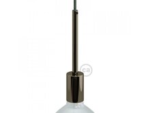 Válcová kovová objímka E27 s 15cm válcovou kabelovou průchodkou