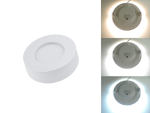 Kulatý přisazený 6W CCT LED panel, nastavení barvy 3000-6500K, 450Lm, 3 roky záruka