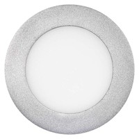 LED panel 120mm, kruhový přisazený stříbrný, 6W neutr. bílá