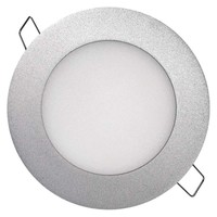 LED panel 120mm, kruhový vestavný stříbrný, 6W neutr. bílá
