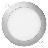 LED panel 175mm, kruhový vestavný stříbrný, 12W neutr. bílá