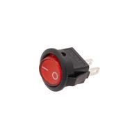 Vypínač kolébkový 250V/2A červený Vypínač kolébkový 250V/2A červený