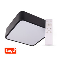 SMART Tuya LED svítidlo RENDO, 48W CCT hranaté, černé