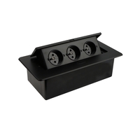 Nábytková zásuvka KOMBI BOX USB, AC 230 V, IP20, černá, vestavná,  KOMB-CZ-3FR-3,0-03 Nábytková zásuvka KOMBI BOX USB, AC 230 V, IP20, černá, vestavná,  KOMB-CZ-3FR-3,0-03