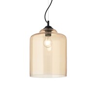 Závěsné svítidlo Ideal Lux BISTRO SP1 SQUARE AMBRA, 63789 E27 1x60W 24cm oranžové