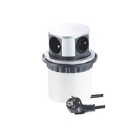 Vestavná nábytková zásuvka TETRA BOX hliník, 4x230V, IP20, 1,4m, TETRABOX-4G-FR-01