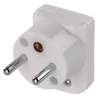 Vidlice úhlová pro prodlužovací kabel, bílá, IP20, 250 V~/16 A max. Vidlice úhlová pro prodlužovací kabel, bílá, IP20, 250 V~/16 A max.