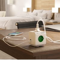 PowerCube Extended USB síťový rozbočovač, 4x230V, 2xUSB, IP20, PC-E2U-BI-4FR/ZI-1,5-01