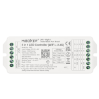 LED přijímač 5v1 pro jenobarevné/CCT/RGB/RGBW/RGB+CCT LED pásky, Wifi+2,4GHz, DC 12-48 V, Max.20 A, PW5, Mi-Light LED přijímač 5v1 pro jenobarevné/CCT/RGB/RGBW/RGB+CCT LED pásky, Wifi+2,4GHz, DC 12-48 V, Max.20 A, PW5, Mi-Light