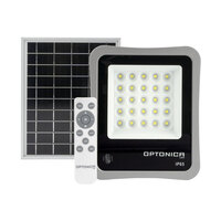 LED reflektor se solárním panelem a ovladačem, 30W, 6000K