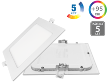 12W LED panel 95X hranatý, PROFI, 5CCT, bílý, 5let záruka 12W LED panel 95X hranatý, PROFI, 5CCT, bílý, 5let záruka