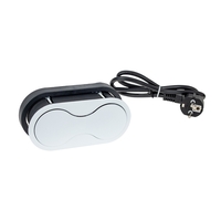 Vestavná nábytková zásuvka EIGHTBOX bílá, 1x230V, 1x USB IP20, 1m, EIGHTBOX-BI-1FR-1U-01