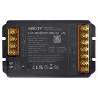 LED přijímač 2v1 pro jednobarevné/CCT pásky, Zigbee 3.0 + 2.4GHz RF, DC12-48V, 30A, HZ2, Mi-Light LED přijímač 2v1 pro jednobarevné/CCT pásky, Zigbee 3.0 + 2.4GHz RF, DC12-48V, 30A, HZ2, Mi-Light