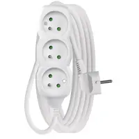 Prodlužovací kabel 5 m / 3 zásuvky / bílý / PVC / 1 mm2, IP20IP20 Prodlužovací kabel 5 m / 3 zásuvky / bílý / PVC / 1 mm2, IP20IP20