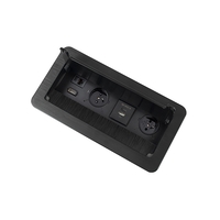 Vestavná nábytková zásuvka INBOX černá, 2x230V, 2xUSB typ A a C, 1x RJ45, 1x HDMI, 3m, INBOX-CZ-FR-3,0-02