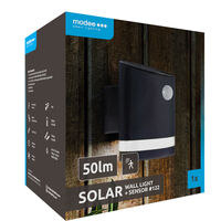 Modee Lighting LED solární nástěnná lampa 122 + senzor, IP44, 9000K