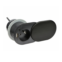 Vestavná nábytková zásuvka SLIDE BOX s USB A+C, 1x230V, 1XUSB, IP20, Ø60, černá, SLIDEBOX-CZ-FR-UAC-01 Vestavná nábytková zásuvka SLIDE BOX s USB A+C, 1x230V, 1XUSB, IP20, Ø60, černá, SLIDEBOX-CZ-FR-UAC-01