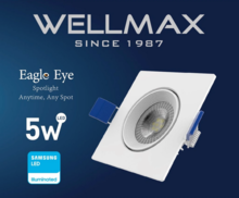 Vestavné LED bodové svítidlo Eagle Eye 5W, čtverec, 100 - 240VDC, 425lm, bílé, EES5NW Vestavné LED bodové svítidlo Eagle Eye 5W, čtverec, 100 - 240VDC, 425lm, bílé, EES5NW