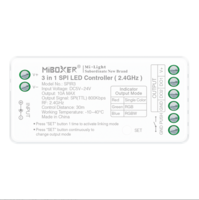 Digitální řídící jednotka 3v1 pro programovatelné LED pásky (jednobarevné + RGB + RGBW), 2,4 GHz, 10A, DC5V~24V, SPIR3, Mi-Light Digitální řídící jednotka 3v1 pro programovatelné LED pásky (jednobarevné + RGB + RGBW), 2,4 GHz, 10A, DC5V~24V, SPIR3, Mi-Light