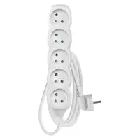 Prodlužovací kabel 10 m / 5 zásuvek / bílý / PVC / 1 mm2, IP20 Prodlužovací kabel 10 m / 5 zásuvek / bílý / PVC / 1 mm2, IP20
