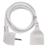 Prodlužovací kabel 3 m / 1 zásuvka / bílý / PVC / 1 mm2,  Prodlužovací kabel 3 m / 1 zásuvka / bílý / PVC / 1 mm2,