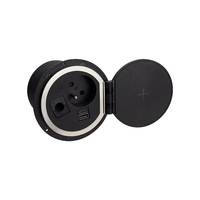 Vestavná nábytková zásuvka SAMBO BOX s bezdrátovou nabíječkou, 1x230V, 2xUSB typu A, C, IP20, SAMBOBOX-CZ-FR-U-2-01