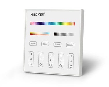 Dotykový DMX panel RGB+CCT, RF 2.4G, 4 zóny, X5, Mi-Light