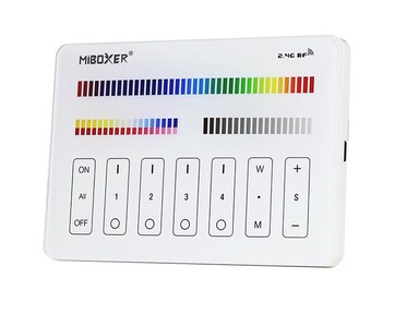 4 kanálový nástěnný ovladač RGB+CCT, M4, skleněný, Mi-Light