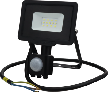 LED SMD reflektor se senzorem City Line 10W, IP65, přívodní kabel 70cm, černé provedení