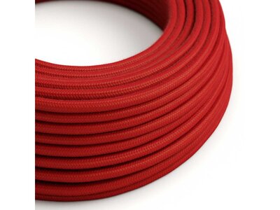 Bavlněný textilní elektrický kabel, RC35 ohnivě červený