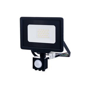 LED SMD reflektor se senzorem City Line 20W, IP65, přívodní kabel 70cm, černé provedení