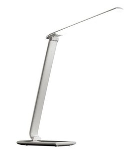 LED stolní lampička stmívatelná, 12W, volba teploty světla, USB, bílý lesk