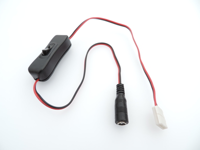 Přívodní kabel CLICK s DC konektorem a vypinačem pro LED pásky 8mm 