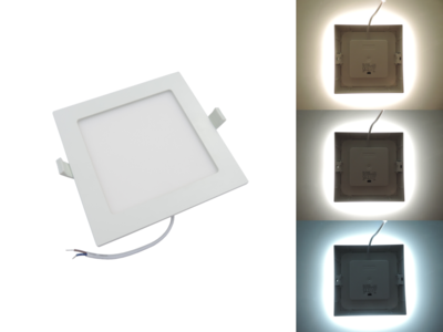 Hranatý 12W CCT LED panel, nastavení barvy 3000-6500K, 950Lm, 3 roky záruka