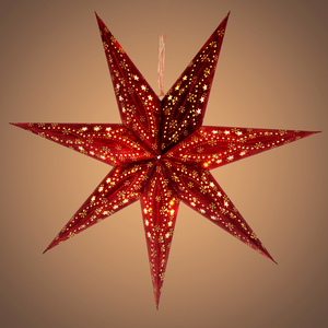 Vánoční hvězda sedmicípá RXL 338, červená, 10 LED, WW, RETLUX 
