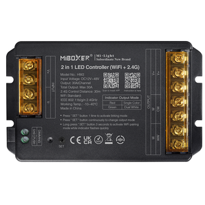 LED přijímač 2v1 pro jednobarevné/CCT pásk (WiFi+2,4G), výstup Max 30A, PUSH, Tuya Smart, Alexa, Google Assistant, HW2, Mi-Light
