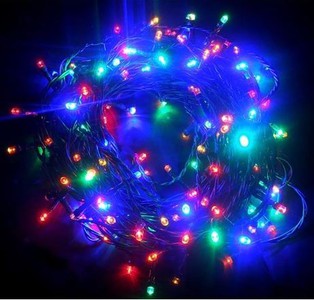 Vánoční řetěz LED, 150 LED, 15m, přívod 5m, IP44, Barevný
