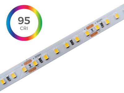 CRI>95, LED pásek ULTRA BRIGHT 24W/m, PROFI, 24V, IP20, 120LED/m, SMD2835