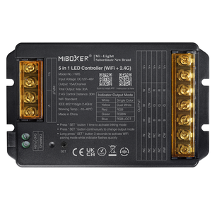 LED přijímač 5v1 RGB+CCT (WiFi+2,4G), výstup Max 30A, Push, Tuya Smart, Alexa, Google Assistant, HW5, Mi-Light