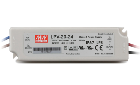 20W napájecí zdroj Meanwell, LPV-20-24, 24V, IP67