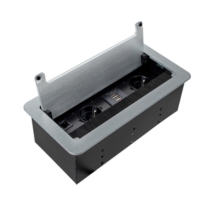 Vestavná nábytková zásuvka INBOX stříbrný, 2x230V, 2xUSB typ A, 1x RJ45, 1x HDMI, 3m, INBOX-SR-FR-3,0-01