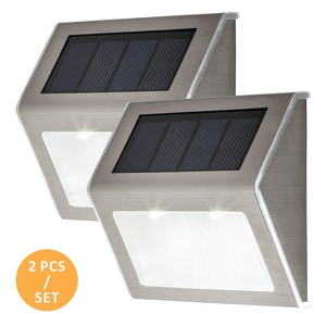 Fasádní solární LED svítidlo Rabalux 8784 Santiago, IP44, 2x LED 0,12W, nerezová ocel