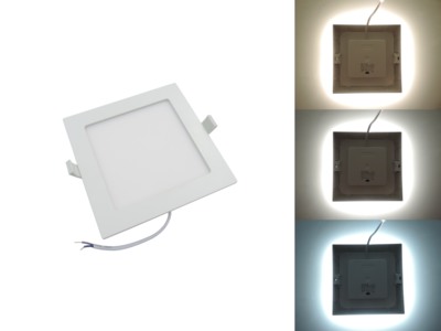 Hranatý 6W CCT LED panel, nastavení barvy 3000-6500K, 450Lm, 3 roky záruka