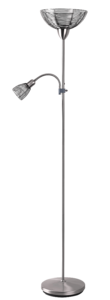 Stojací lampa Rabalux 4185 Ezra chromová/černá, E27 G45 1x MAX 60W + E14 1x MAX 40W, 230V, IP20
