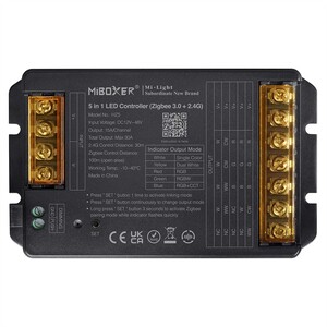 LED přijímač 5v1 pro všechny typy pásků (Zigbee 3.0+ 2.4G), 30A, DC12-48V, HZ5, Mi-Light 