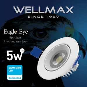 Vestavné LED bodové svítidlo Eagle Eye 5W, kulaté, 100 - 240VDC, 425lm, bílé, EES5NW