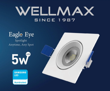 Vestavné LED bodové svítidlo Eagle Eye 5W, čtverec, 100 - 240VDC, 425lm, bílé, EES5NW