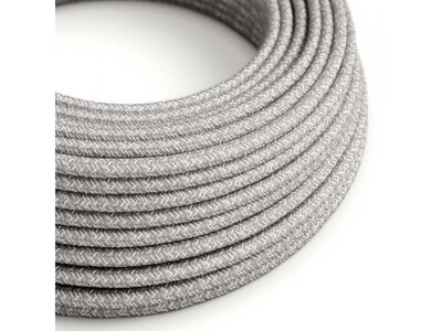 Lněný textilní elektrický kabel, RN02 přírodní šedé barvy