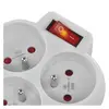 Rozbočovací zásuvka 3× kulatá, bílá, IP20, 250 V~/10 A max., vypínač Rozbočovací zásuvka 3× kulatá, bílá, IP20, 250 V~/10 A max., vypínač 2