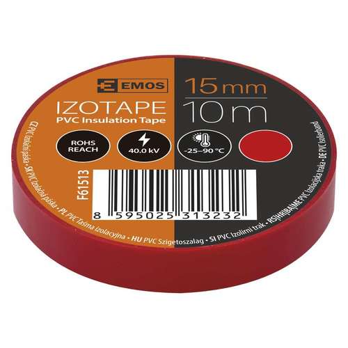 Izolační páska PVC 15mm / 10m červená,  1